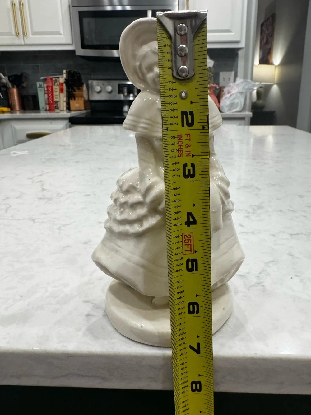 Vintage 1940s-50s Japan White Ceramic Bonnet Girl Planter Vase Figurine - Picture 5 of 6